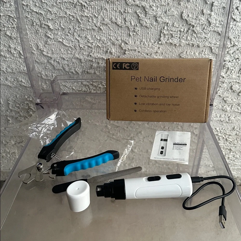 PawfectPawz™ Silent Cordless Nail Grinder with Clipper & filer-new set in a box